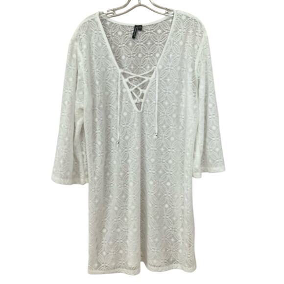 Portocruz White Lace Swim Cover-Up Plus Size XXL - Picture 1 of 7